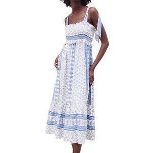 XS Zara blue and white strappy dress